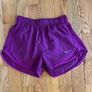 Nike Tempo Women's Vibrant Purple Athletic Shorts with Reflective Swoosh